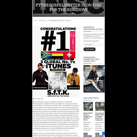 Image link to article on The Inscriber Mag - PTtheGospelSpitter Is On Fire For The Kingdom